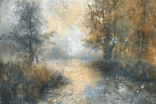 Misty Dawn - Abstract Natural landscape