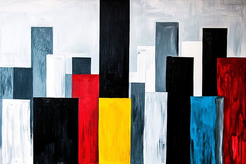 Moderne kleurrijke skyline abstract van Imperial Art House