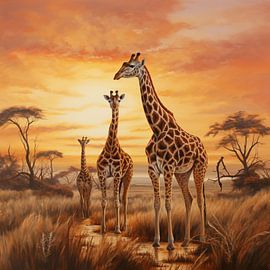 Giraffes in savannah