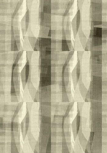 Retro patroon in neutrale kleuren op linnen. Wit, grijsgroen.