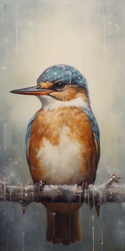 Kingfisher sitting on a twig