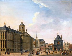 Place du Dam à Amsterdam, Jan Ekels, 1750 -1780 sur Atelier Liesjes