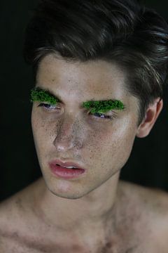 Man with moss