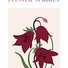 Mid Century Modern Blumenmarkt Magenta Viva Magenta Poster von Marian Nieuwenhuis