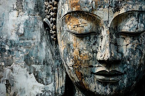 Rustiek Boeddha beeld kunstwerk