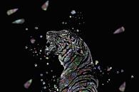 La mosaique du tigre en couleur von Catherine Fortin Miniaturansicht