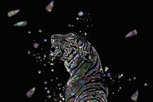 La mosaique du tigre en couleur by Catherine Fortin