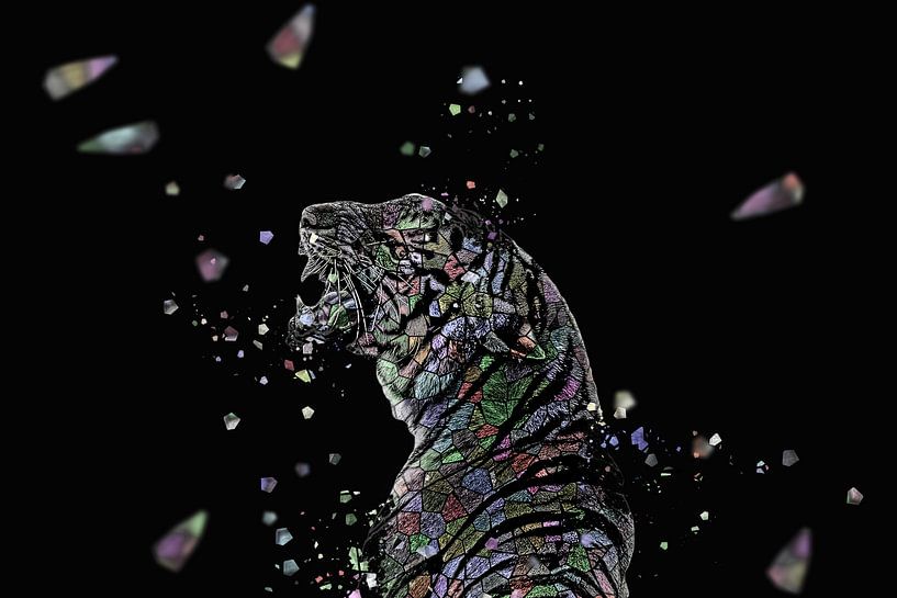 La mosaique du tigre en couleur von Catherine Fortin