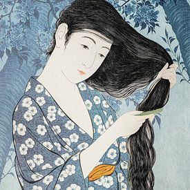 Geisha in Blau von by Maria