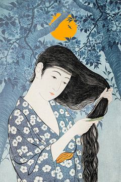Geisha in Blau von by Maria