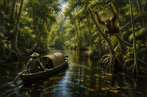 Sekonyer River – Orangutan Habitat of Tanjung Puting - Kalimantan - Indonesia