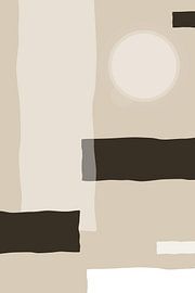 Abstract Art in Japandi Style - Beams and Circles by Rozy art