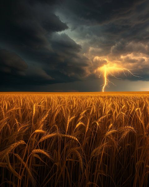 Gewitterwolken über der Ernte von fernlichtsicht