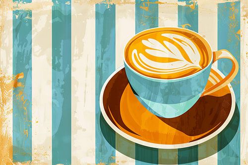 Geniet van koffie - Kleurrijke abstractie