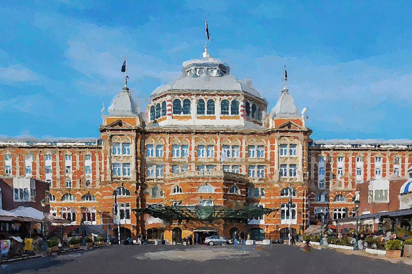 The Kurhaus in Scheveningen (digital painting) by Art by Jeronimo