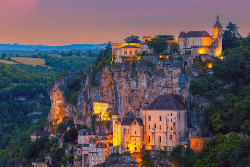 Zonsondergang bij Rocamadour, Frankrijk