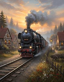 Evening Sky at the Village Crossing by Regan Frederick