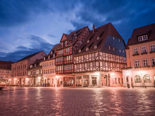 Werelderfgoedstad Quedlinburg - Markt bij nacht
