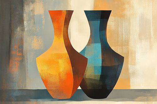 Vases abstraits de style zen