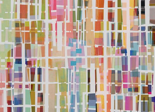 Landschap in gekleurde blokken