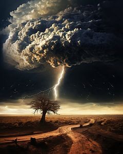 Dramatische Landschaft im Sturm