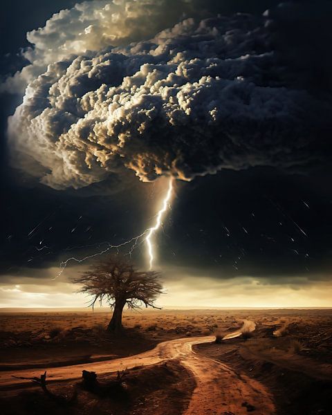 Dramatisch landschap in de storm van fernlichtsicht