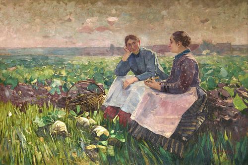 Karl Hagemeister-Twee vrouwen in raapveld