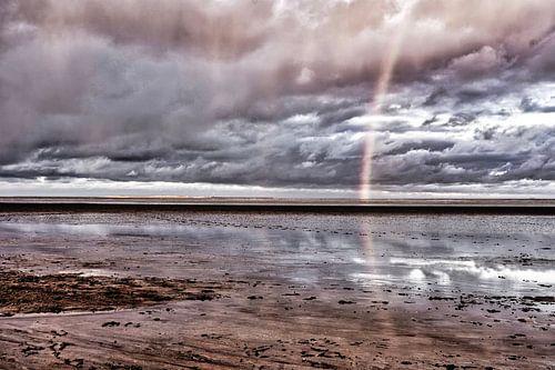 Un arc-en-ciel au-dessus de la mer des Wadden