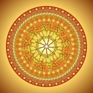 Mandala de cristal-Tons dorés de la graine d'étoile sur SHANA-Lichtpionier