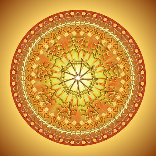 Kristallen Mandala-Gouden Tonen van het Sterrenzaad