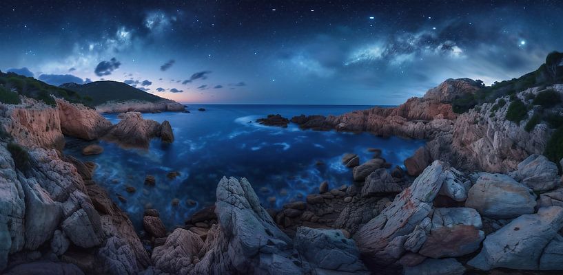 s Nachts op het strand van fernlichtsicht