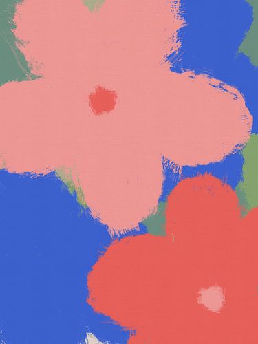 Colorful Flower Duo – Pop Art Floral Abstract