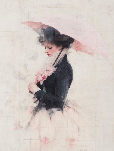 Porträt in Pastellfarben, Impressionismus von Carla Van Iersel