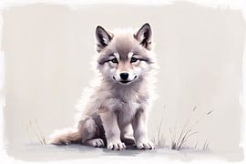 Jonge wolf in dromerige stijl van Art & Soul Creations