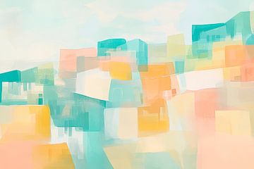 Zachte pastelkleuren in een abstracte compositie