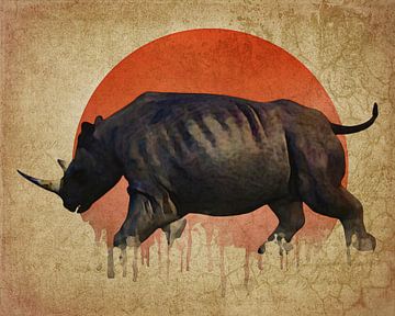 Climate change – Rhino Fleeing by Jan Keteleer