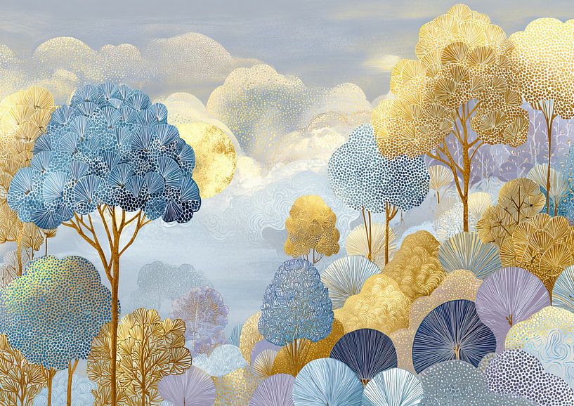 Arbres bleus par Studio des Fleurs