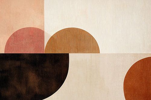 Modern Abstraction in Pink and Brown