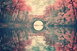 Impressionistic water lilies in pond by Art & Soul Creations