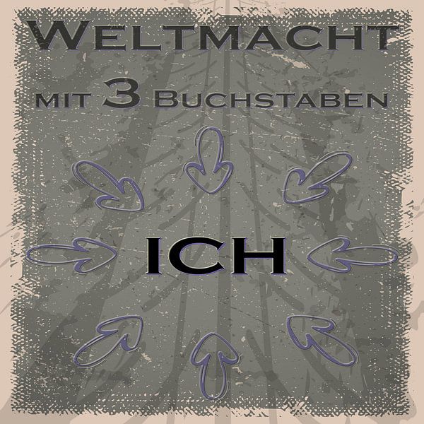 ICH - Die Weltmacht: Quadratischer Leinwanddruck | Adler &amp; Co. von ADLER & Co / Caj Kessler