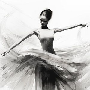 Ballerina in Schwarz und Weiß