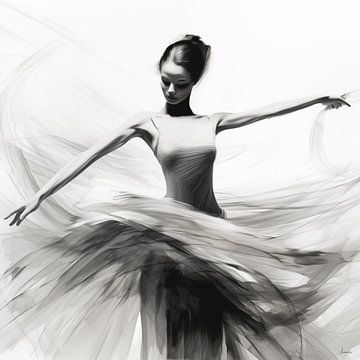 Ballerina in Schwarz und Weiß von Lauri Creates