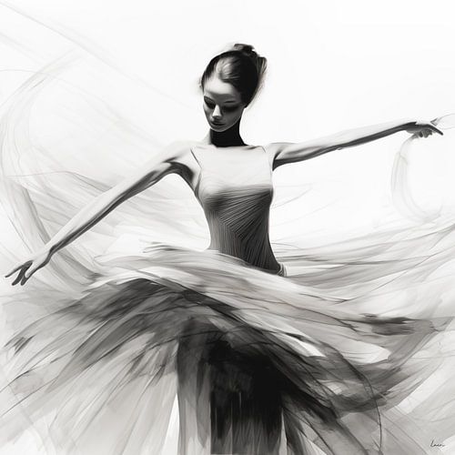 Ballerina in zwart wit