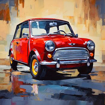 Ölgemälde Mini Cooper