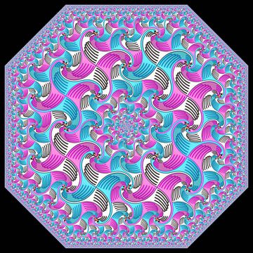 Swans Square Fractal Octagon sur Tis Veugen