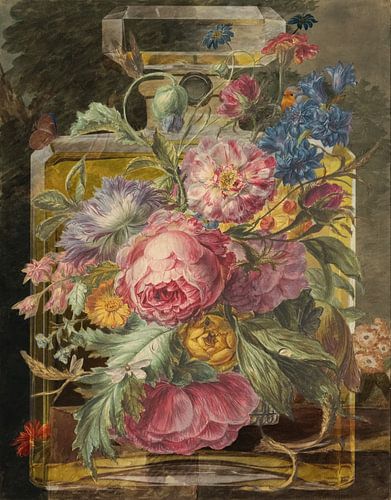 Stilleven Chique met roodborstje en vlinder