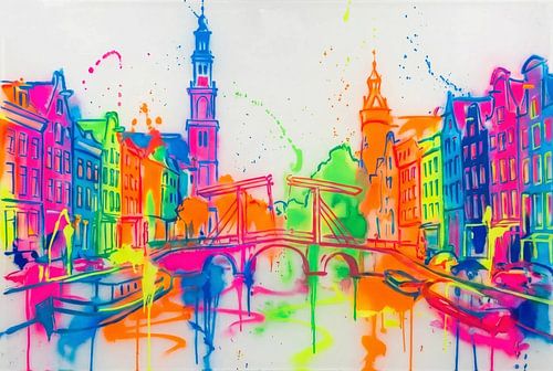 Amsterdam Skyline - Pop Art - City Traum von Team W 32 Gallery