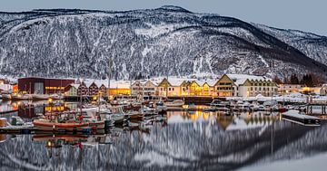 Rognan in winter, Noorwegen