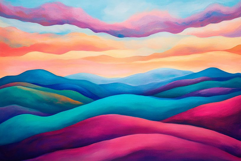 Imaginative colourful landscapes by Poster Art Shop