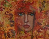 portrait d'automne coloré d'une femme